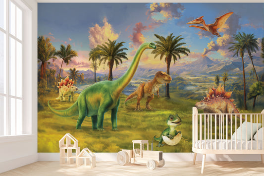 Dinosaur Wallpaper | T-Rex Jurassic Nursery Mural