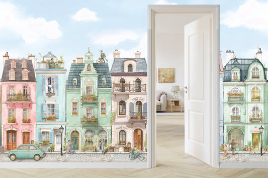 Parisian Street Wallpaper | European Buildings Mural