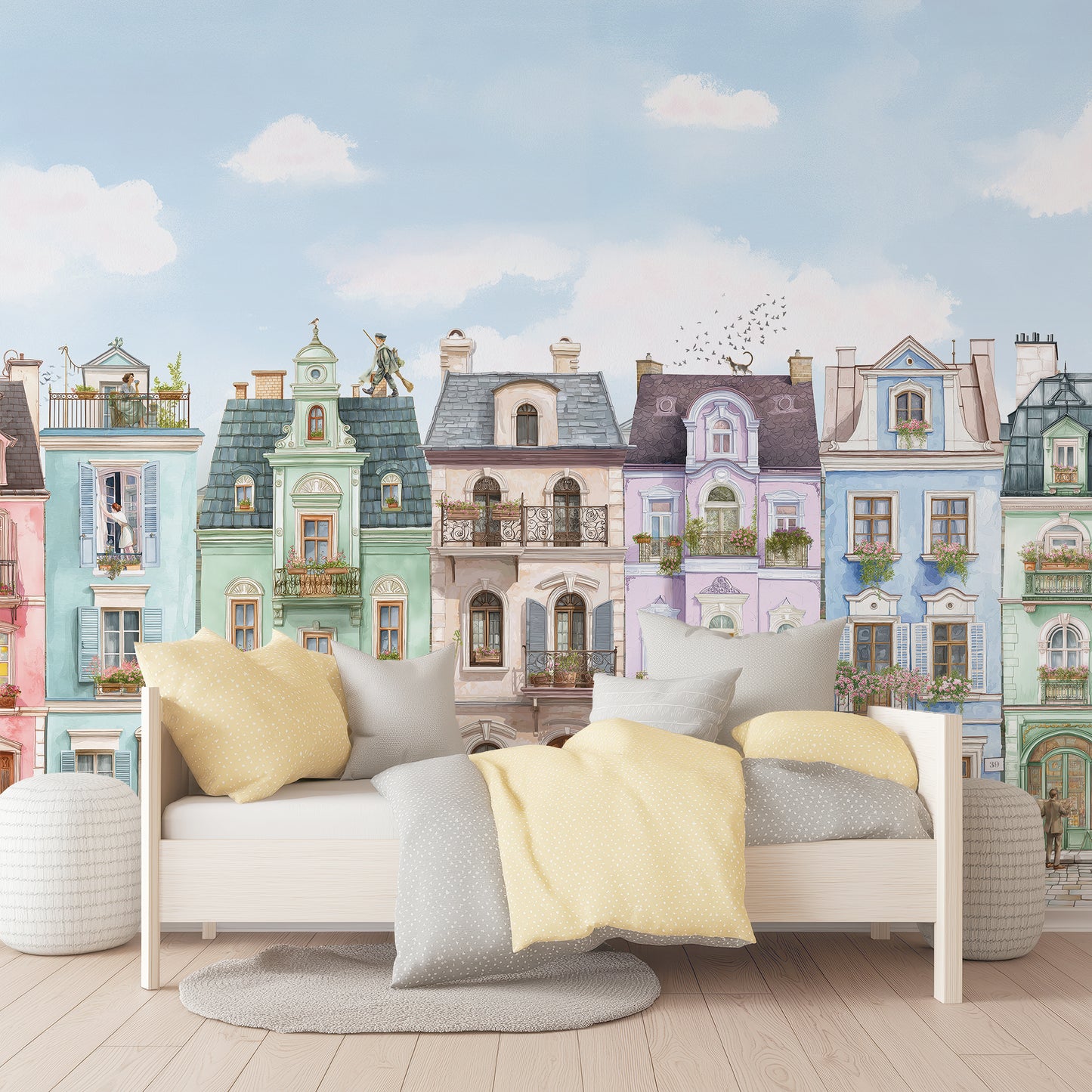 Parisian Street Wallpaper | European Buildings Mural
