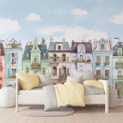 Parisian Street Wallpaper | European Buildings Mural