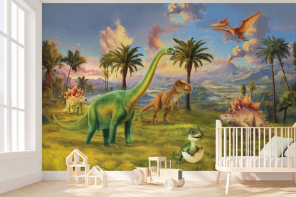 Dinosaur Wallpaper | T-Rex Jurassic Nursery Mural