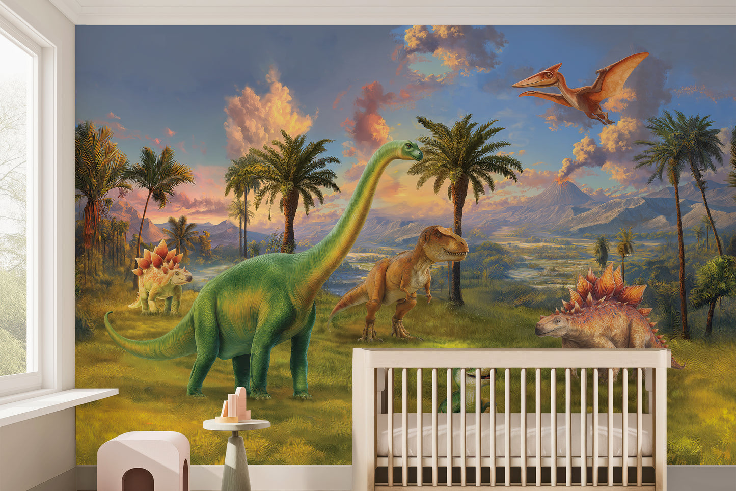 Dinosaur Wallpaper | T-Rex Jurassic Nursery Mural