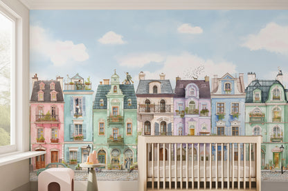 Parisian Street Wallpaper | European Buildings Mural