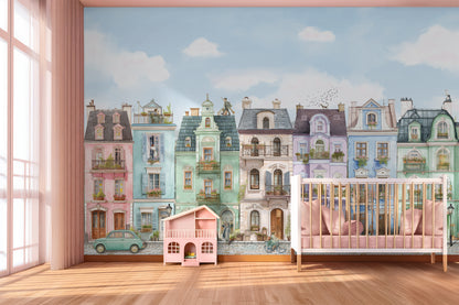Parisian Street Wallpaper | European Buildings Mural