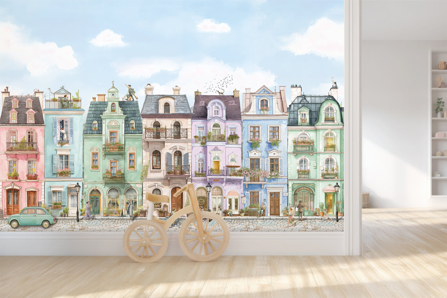 Parisian Street Wallpaper | European Buildings Mural