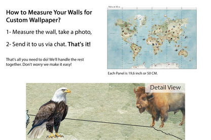 World Map Wallpaper | Animals Geography Nursery