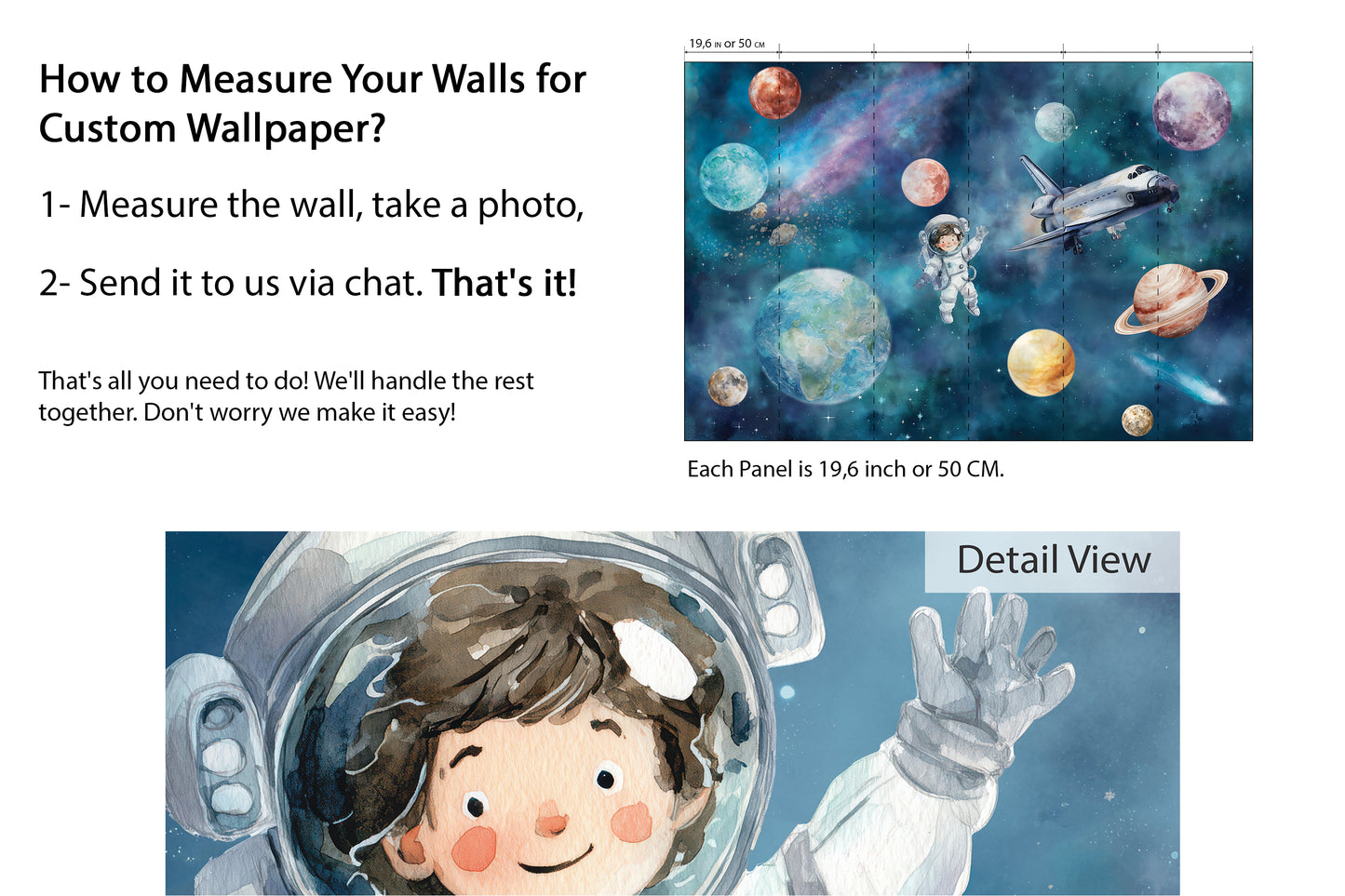 Astronaut & Space Shuttle Universe Kids Wallpaper