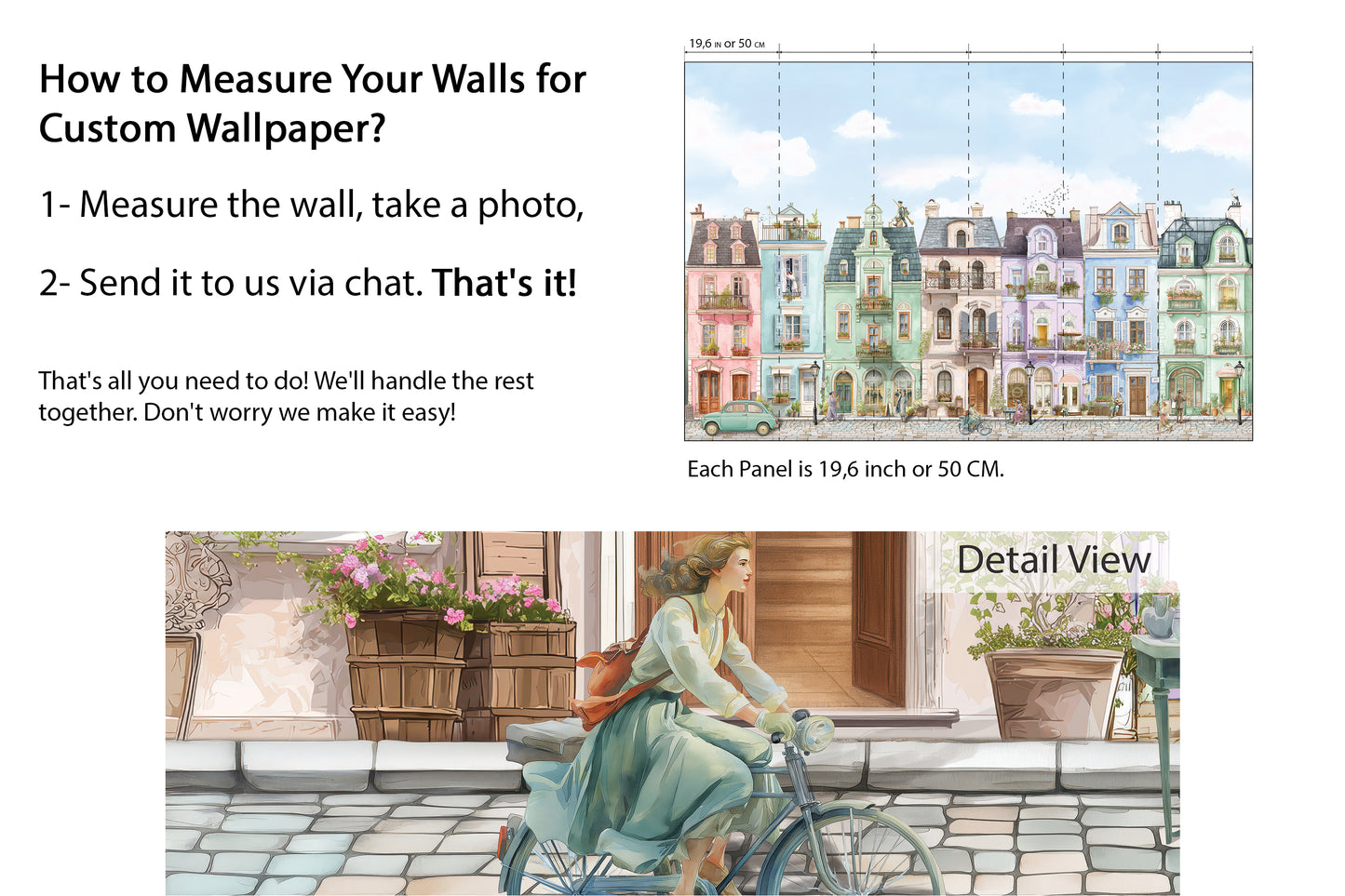 Parisian Street Wallpaper | European Buildings Mural