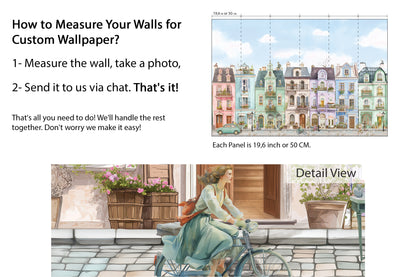 Parisian Street Wallpaper | European Buildings Mural