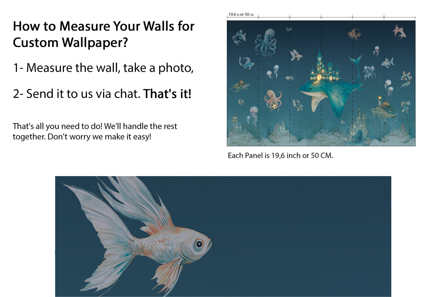 Magical Ocean Fantasy Whale Kids Wallpaper Night Version