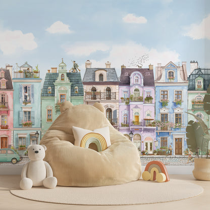 Parisian Street Wallpaper | European Buildings Mural