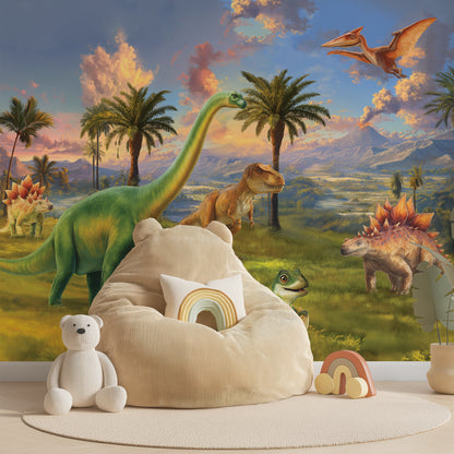 Dinosaur Wallpaper | T-Rex Jurassic Nursery Mural