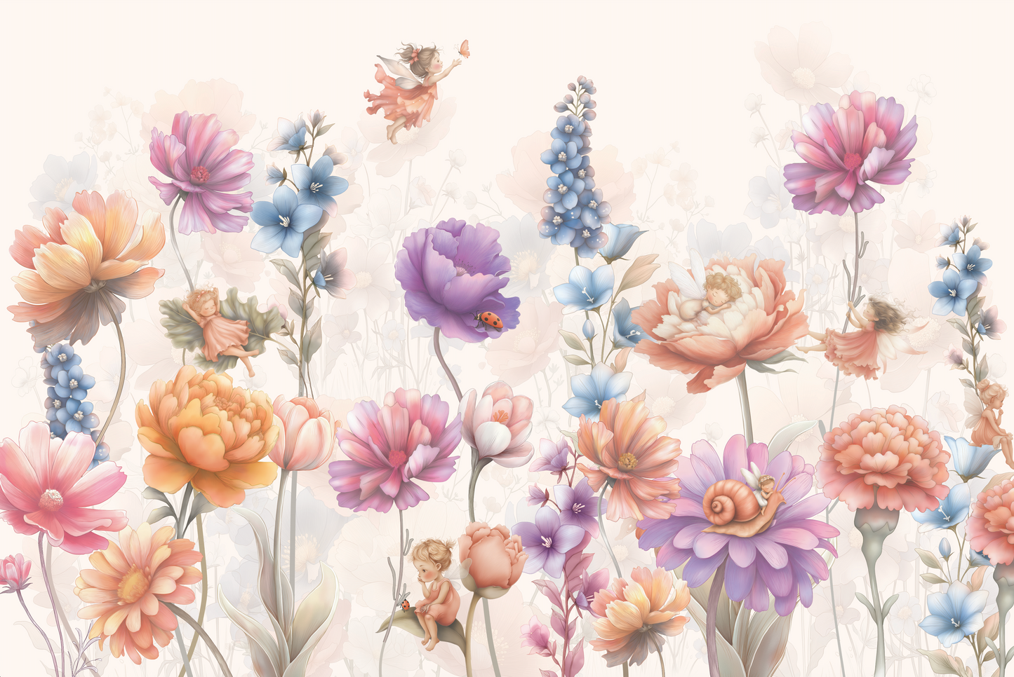 Fairy Wallpaper, Enchanted Village Nursery Mural